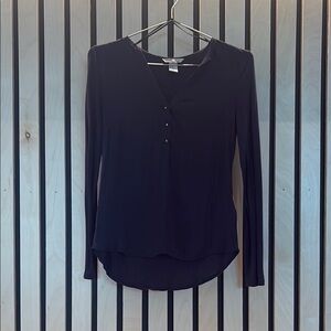 Women's Navy Long Sleeve Top